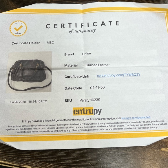 Chloe Paraty Leather Purse w/ COA certificate, POS Card & Dust Bag - EUC - Picture 4 of 16